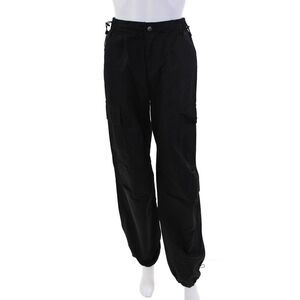 Absolu Womens High Rise Zip Up Cargo Pants Black Cotton Size EUR 34
